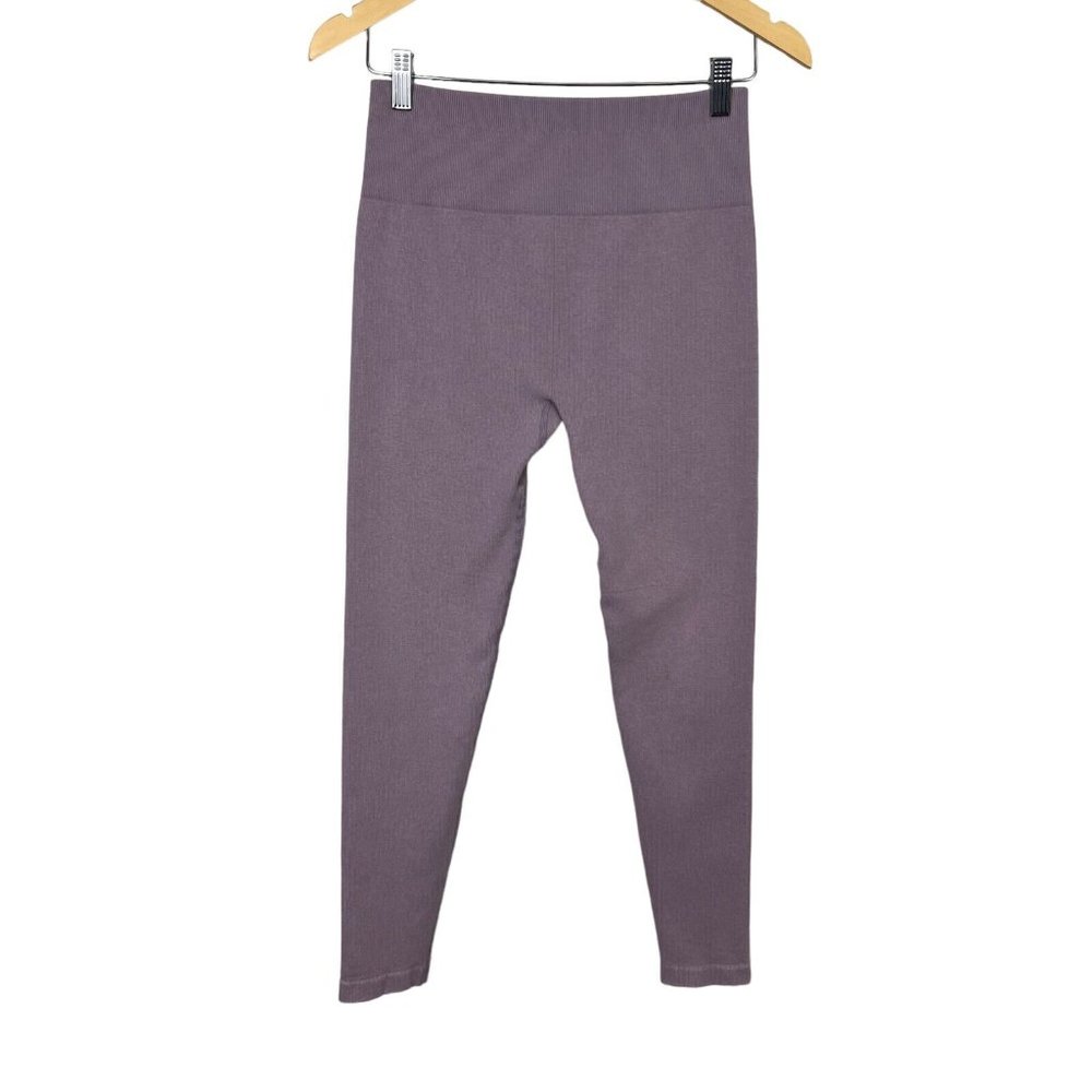Everlane Leggings Womens‎ M/L Lilac Purple Seamless Ribbed Lounge Comfort Knit